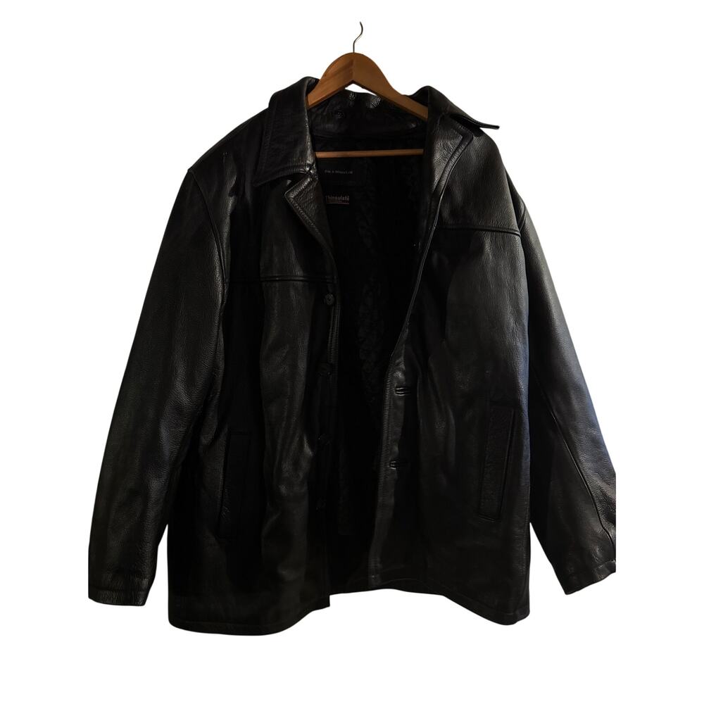 Jim &‎ Mary Lou's Black Leather Motorcycle Jacket Removable Liner